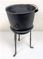 small antique cast iron kettle