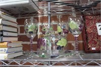 GRAPE DECORATED CHEESE DOME / WINE GLASSES