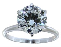 14kt Gold 3.10 ct VVS Lab Diamond Solitaire Ring