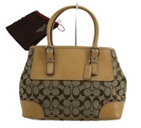 COACH Leather & Canvas Signature Tote Bag