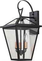3-Light Rose Gold Outdoor Wall Sconce
