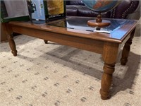 Oak Glass Top Coffee Table