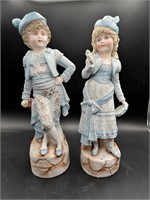 Rare Antique German Bisque Figurines, Tall #5175