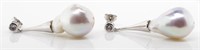 Pair of baroque cultured pearl earrings