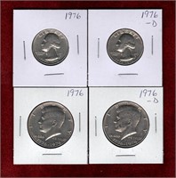 USA BICENTENNIAL 1976 & 76-D QUARTERS HALF $1