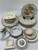 Mixed Lot of Decorative & China Plates, Frame