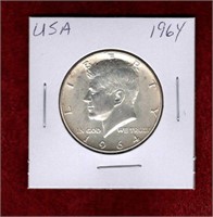 USA KENNEDY 1964 SILVER HALF DOLLAR