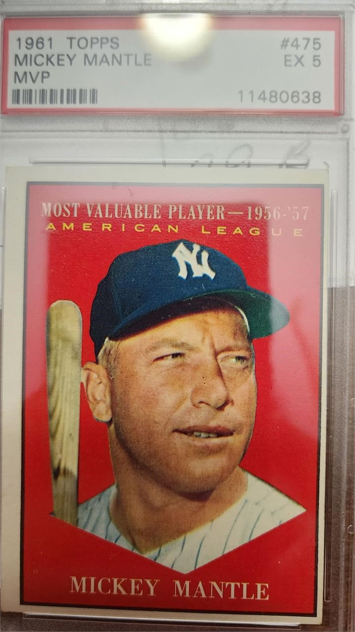 1961 Topps Mickey Mantle #475 MVP PSA GR 5