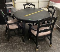 Table & 4 Rolling Chairs 48" Diameter