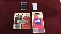 Zippo lot.  2 vintage flip top zippo’s, brand new