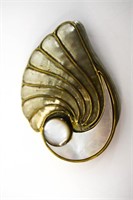 Sterling Silver Fabrice Mother of Pearl Brooch