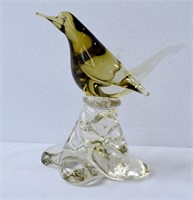 Art Glass Bird Figure - 7.5"h