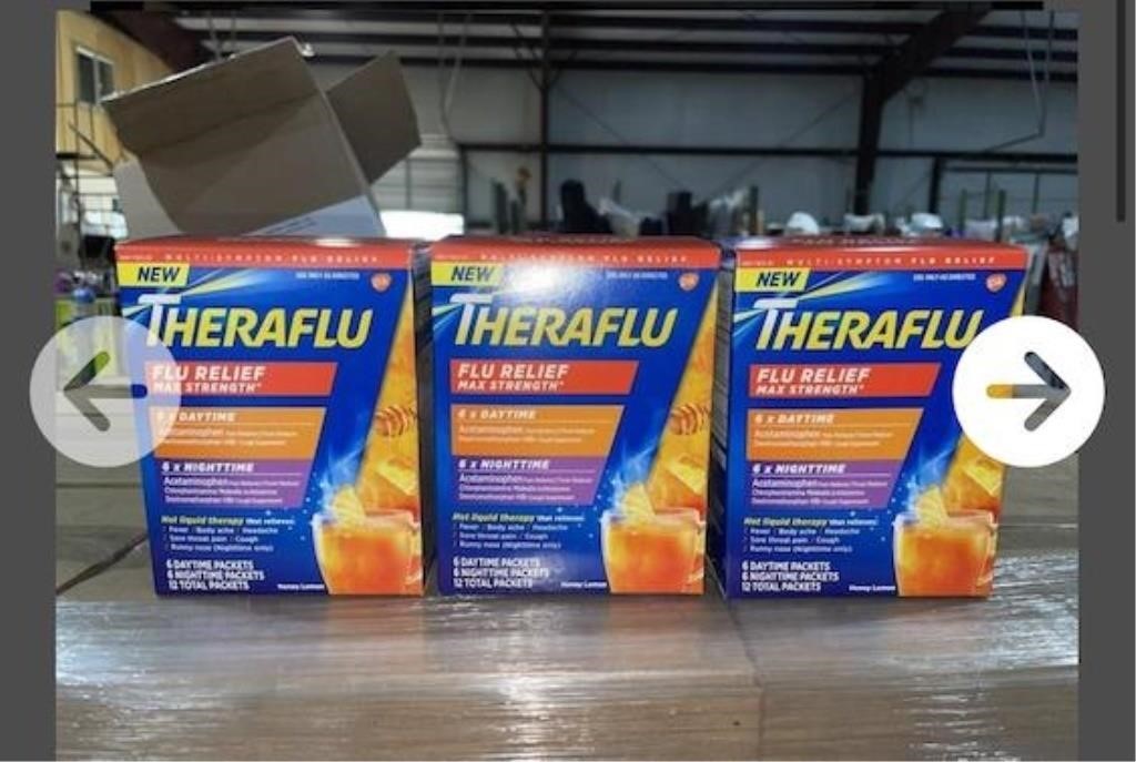 $40 $40.00 Theraflu 3 Pack Max Strength Flu Relief