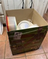 Large box filled with Tupperware