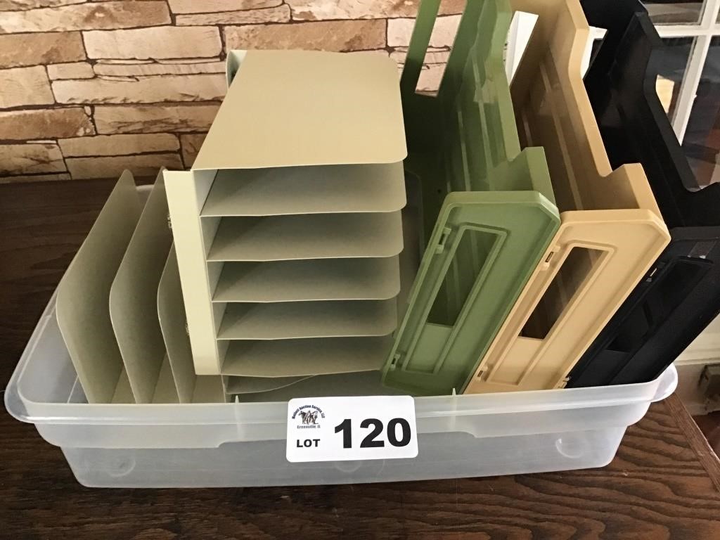 TOTE OF FILE HOLDERS/TRAYS