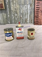 2 oil cans- Champlin, Mobil - Philips 66 bank can