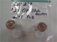 OK 2008 State Quarters P & D 2 $10 Rolls