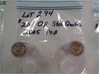 OR 2005 State Quarters P & D 2 $10 Rolls