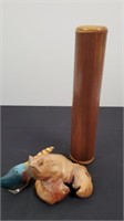 Wood figurine, wooden kaleidoscope,.