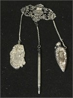 Vintage Chatelaine , the 3 hanging pieces marked