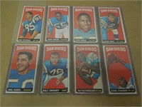 LOT OF 8 1965 TOPPS NFL TALL BOY CARDS SD CHARGERS