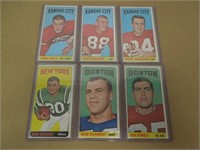 LOT OF 6 1965 TOPPS NFL CARDS KC BOSTON NEW YORK