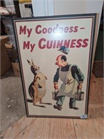 "My Goodness, My Guiness" print on board