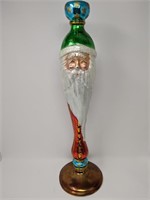 Glass Santa Candle Holder