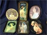 SERVING TRAYS, LOT OF (6) COCA-COLA ASSORTED