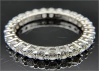 Sterling CZ Eternity Band Ring, Sz 9