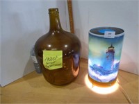 Vintage - 1920s Wine Demi John / Lamp - Works