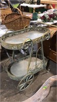 Metal 2 tier  tea cart