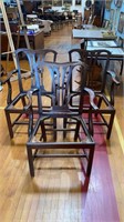 3 SOLID MAHOGANY CHIPPENDALE STYLE ARM CHAIRS