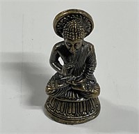 Vtg Indian Mini Brass Sitting Buddha