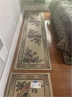 Floral Print Rugs 24x94 & 24x38 (Lot of 2)