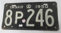 1950 Ontario license plate.