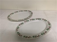 Set of two Gibson Christmas serving platters