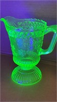 Vaseline glass mini pitcher