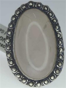 Silver rose quartz ring size 7