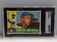 1960 Topps Ernie Banks #10 SGC AU Trimmed