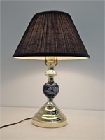 BRASS BASE TABLE LAMP - 18.25" TALL