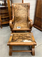 Cow Hide Chair and Ottoman