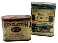 Vintage Revelation & Bond Street Pipe Tobacco Tins