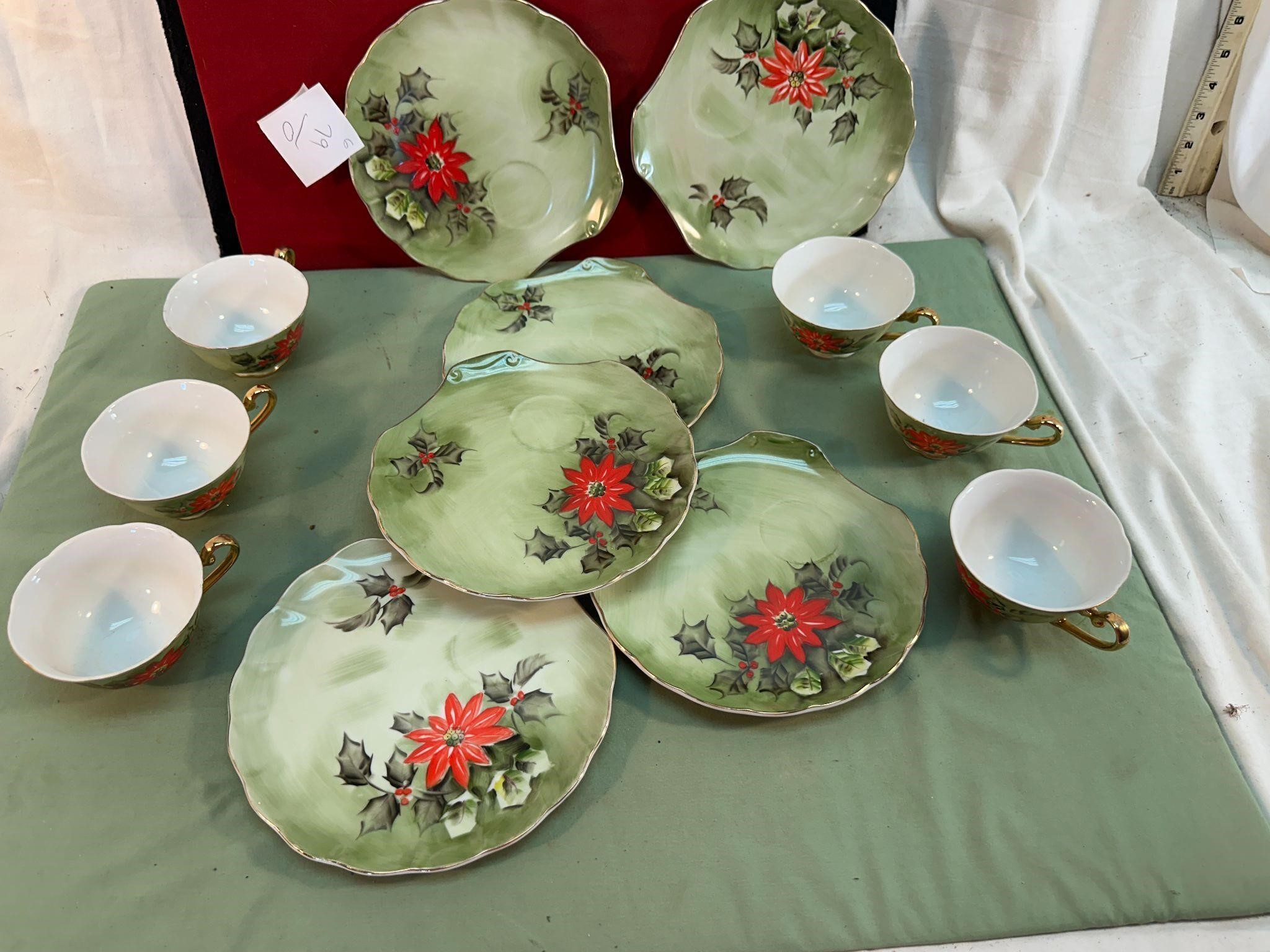 6 LEFTON CHINA SNACK SETS