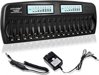 16 Bay Rechargeable Battery Charger with LCD Eye P