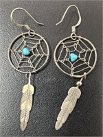 Navajo Sterling Silver & Turquoise Dream catcher