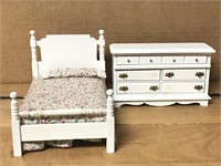 Doll House Furniture Solid Wood Bedroom Set