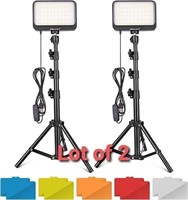 Lot of 2 - UBeesize LED Video Light Kit, 2Pcs Dimm