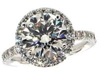 14k Gold 3.66 ct Round VS1 Lab Diamond Ring