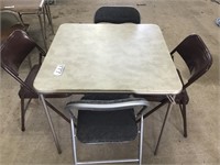 CARD TABLE, 4 CHAIRS